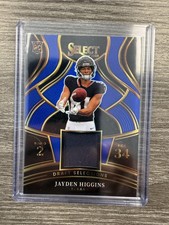 2025 Panini Select Jayden Higgins Draft Selections Memorabilia Blue Prizm