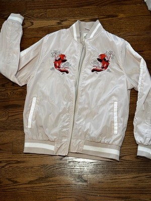 Mens Soul Star Jacket Koi Pattern Y2K Pink Size Medium