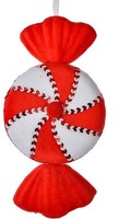 Clayre & Eef WeihnachtsanhäNger Bonbon Rot Weiß 13X5X25 Cm