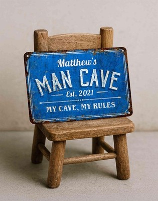 Custom Man Cave Metal Sign Rustic Garage Wall Decor Personalized Gift for Him