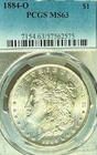 1884-O MS63 Superb Surfaces PCGS New Orleans Mint Morgan Silver Dollar