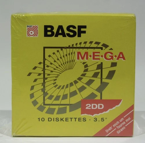 Vintage Pack 10 Stk. BASF Mega 3,5“ 2S 2D Disk Disketten für Homecomputer und PC