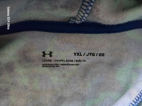UNDER ARMOUR Boy’s Rival Fleece Camo Hoodie Blue Green SZ/YXL Youth - Picture 4 of 9