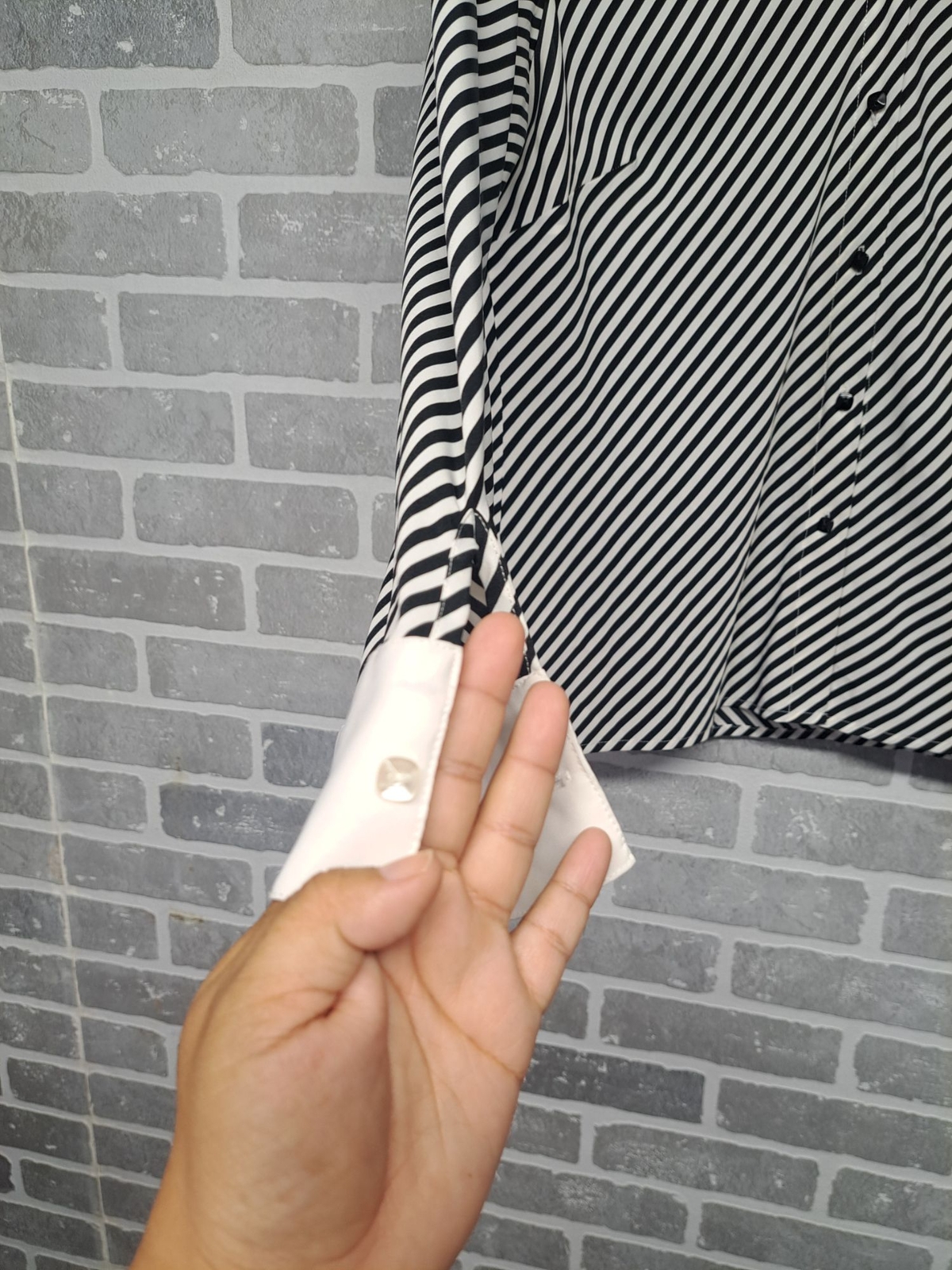 Notations 90s Striped Button Down,Long Sleeve Cla… - image 5