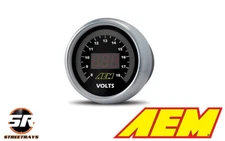 AEM Electronics LED Digital Volt 8v-18v Meter Gauge 30-4400 - 2 1/16 in / 52mm