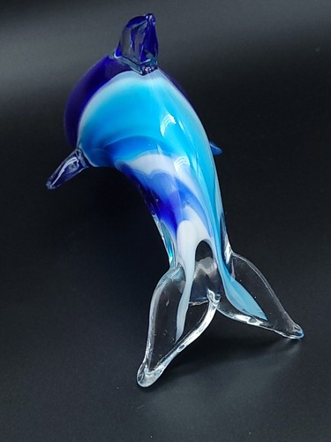 Art Glass Swirled 3.25"×6"×3" Dolphin EUC - Picture 11 of 12