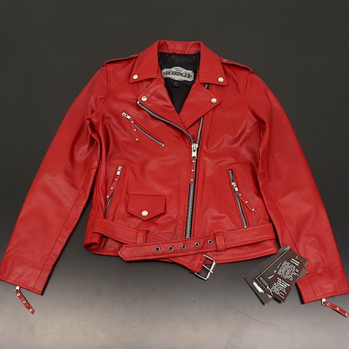 OPEN BOX -Derringer Vintage Red womens leather jacket 3XL - Picture 4 of 12