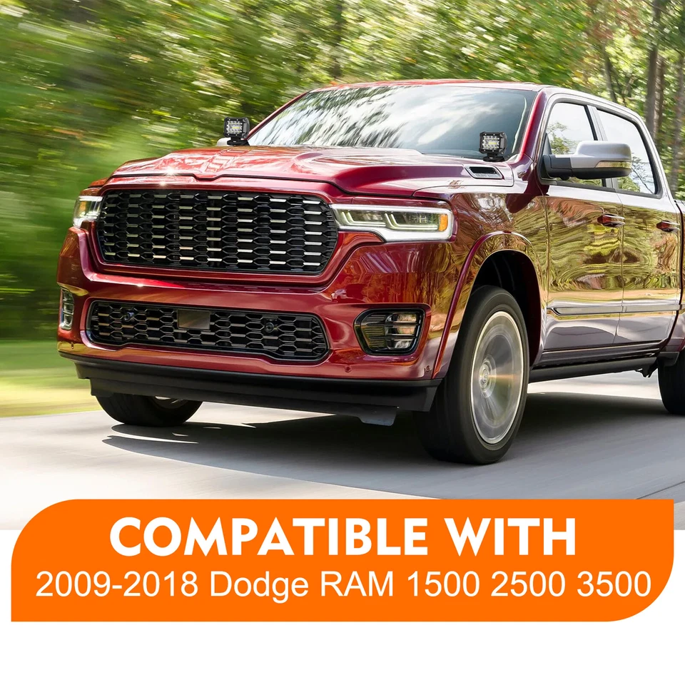 Kit de luces de zanja de 4"" para Ram 1500 2500 3500 2009-2018 con soportes y cableado Foto 2 de 4