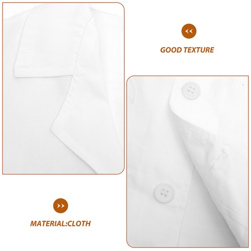 Children's Lab Coat Man White Kids Coats Unisex Dress up Clothes - Picture 6 of 12