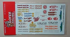 HOMETOWN SPONSORS 1:25 1:24 GOFER RACING DECALS CAR MODEL ACCESSORY 11016