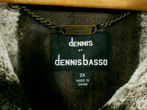 Dennis by Dennis Basso Mantel Damen 2X Druckknopfleiste Kunstfell Leder Used-Look - Bild 4 von 9