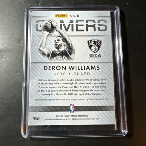 DERON WILLIAMS 2013-14 TITANIUM GAMERS SP 4/25 THREE COLOR JERSEY BASKETBALL - Picture 3 of 3