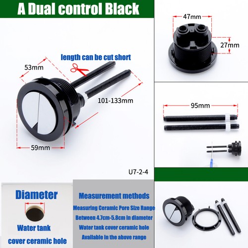 Toilet Button Flush Dual/Single Flush Control Cistern Water Saving Universal - Picture 9 of 15