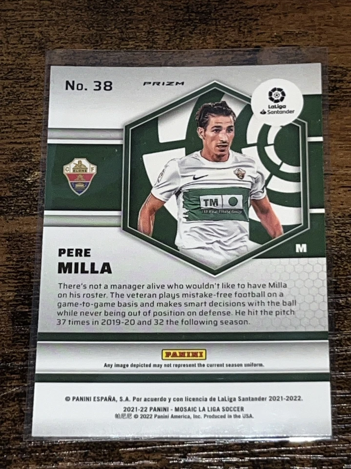 2021-22 Mosaic La Liga Soccer #38 Pere Milla Silver Prizm Elche CF - Image 2 of 2