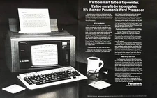 1988 WORD PROCESSOR Original Vintage 2-PAGE Print Ad Panasonic