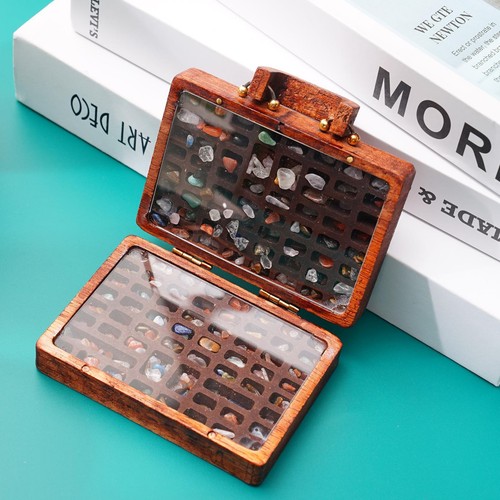 Mini Rock Collection Wood Suitcase Gift For Birthday Crafts Geology - Picture 17 of 24