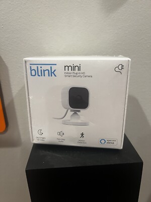 Blink Mini Compact Indoor Plug-in Smart Security Camera 1080 HD Motion Detection