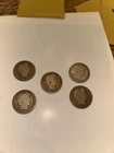 FIVE 1898 Barber Quarters. Good Condition