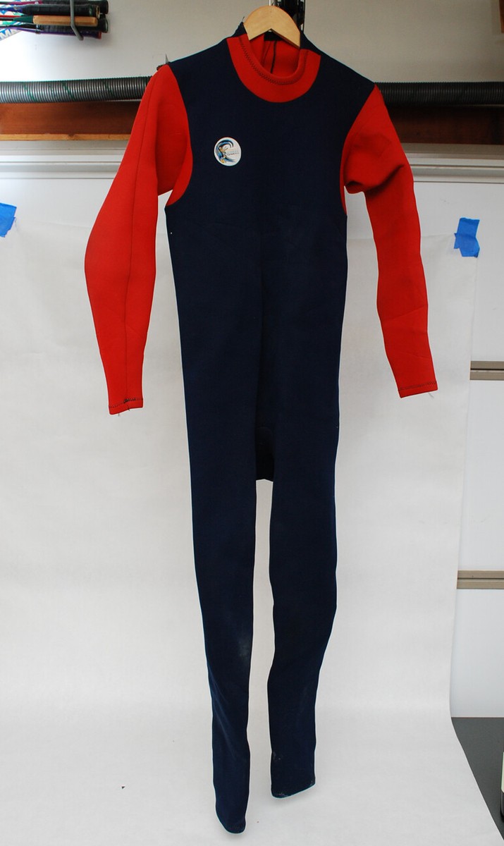 Vintage Mens O'Neill Wetsuit 60s 70s Blue & Red Retro Longboard