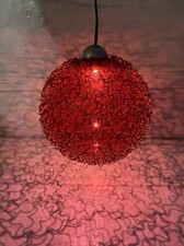 6" Red LED Hanging Sphere Ball Ornament Indoor Christmas Decoration
