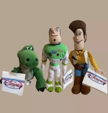 Disney Toy Story Bean Bags NWT, 3 with Buzz, Woody, and Rex.