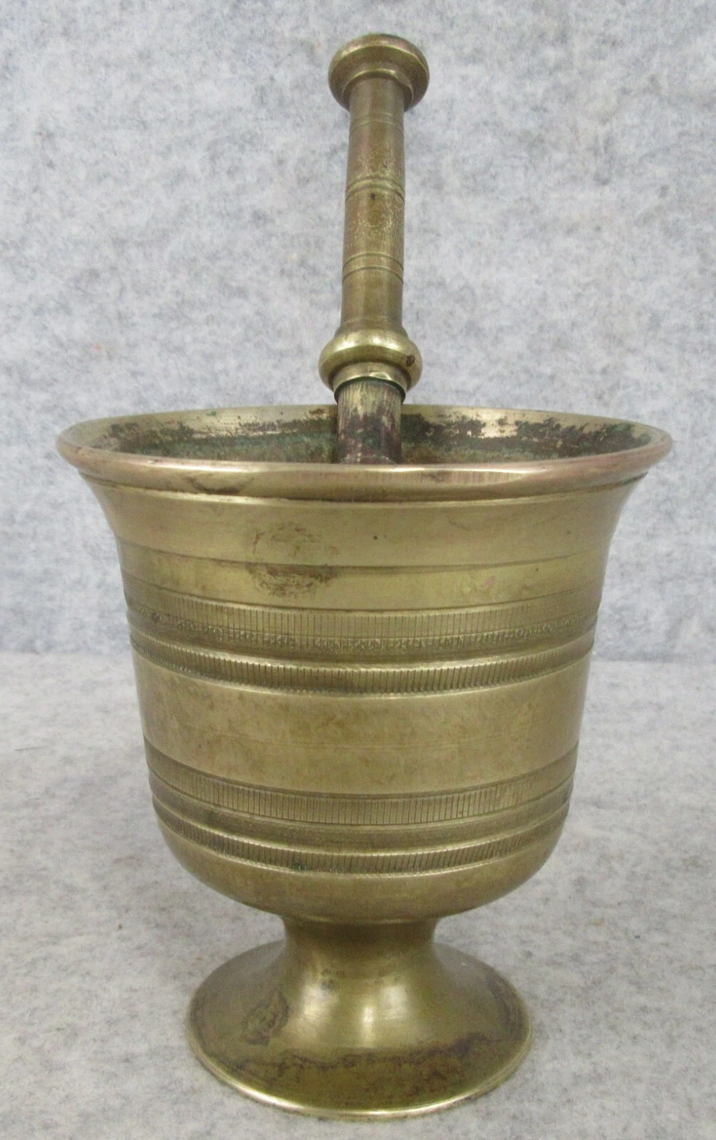 Vintage Pharmaceutical Apothecary Brass Mortar and Pestle Herb Spice Grinder