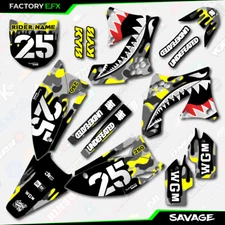 Gray & Yellow Savage Camo Graphics Kit fits 09-12 Kawasaki KXF250 KXF 250 Decal