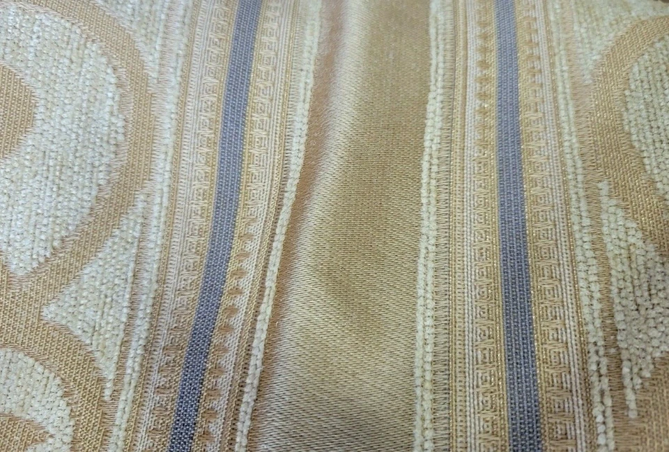 Tela de tapicería vintage a rayas brocado dorado 1 pieza 52" W x 1 yarda 15" L Foto 2 de 4