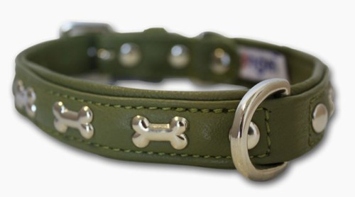 Engel Echtleder Hundehalsband Metallknochen Größe 14" - 26" Edelstahl Hardware - Bild 8 von 9