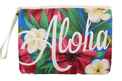 Hawaiian Clutch Zipper Bag w Wrist Strap 10