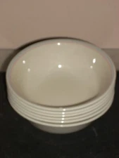 Lot 8 Corelle ENGLISH BREAKFAST Soup Bowls Sand Pink Roses Blue Ribbon