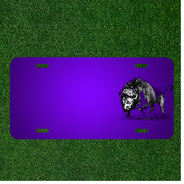 Create a Unique Custom License Plate Featuring Names on Buffalo Horns Animal Design