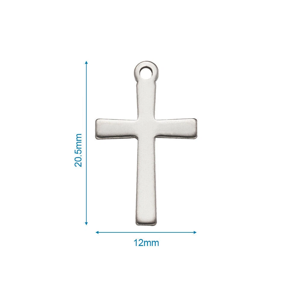 Collana corda nera con CROCE 20x12mm in ACCIAIO INOX ciondolo Argento Uomo Donna - Immagine 2 di 4