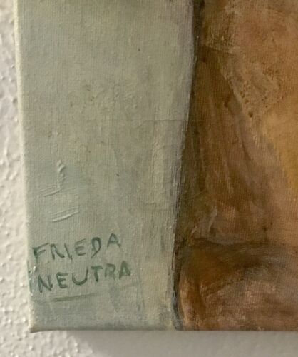 Vintage Oil Painting on canvas Portrait Little Girl Freida Neutra Signed Listed - Picture 2 of 7