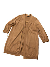 M&CO Ladies Brown Viscose Blend 3/4 Length Sleeve Cardigan Size XXL