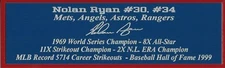 Nolan Ryan Autograph Nameplate Angels Astros Rangers Photo Jersey Baseball