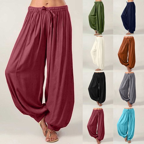 Plus Size Women Boho Hareem Trousers Baggy Yoga Ali Baba Hippy Harem Long Pants