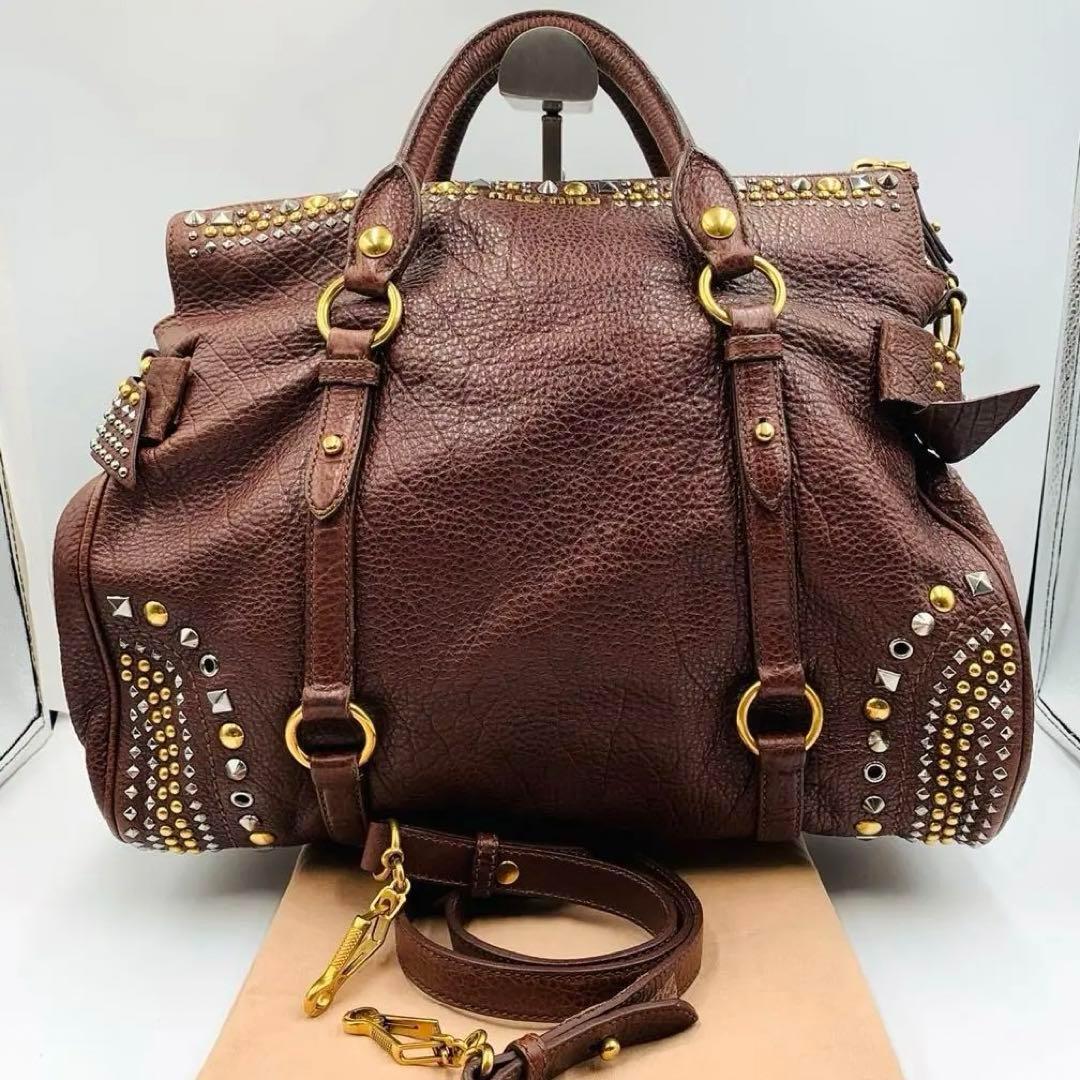 Miu Miu Boston Bag 2way Studs Archive Leather Auth From Miu Miu Boston Bag 2way Studs Archive Leather Auth From