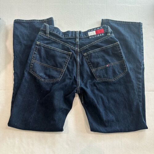 Vintage Tommy Hilfiger y2k Jeans Herren Schwarz Denim Baggy Wide Leg Carpenter 29x32 - Bild 4 von 11