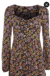 floral skater dress with sleeves