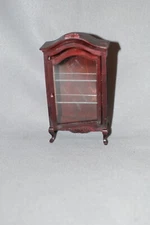 New in Box Concord Miniature Mahagony Colored Cabinet with Clear Shelves
