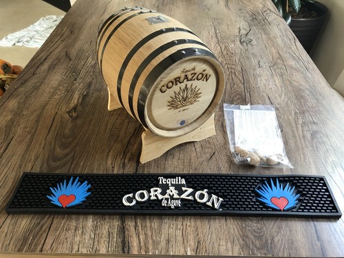 TEQUILA CORAZON NEW Thousand Oaks Barrel 5 Liter Barrel with Bar Mat
