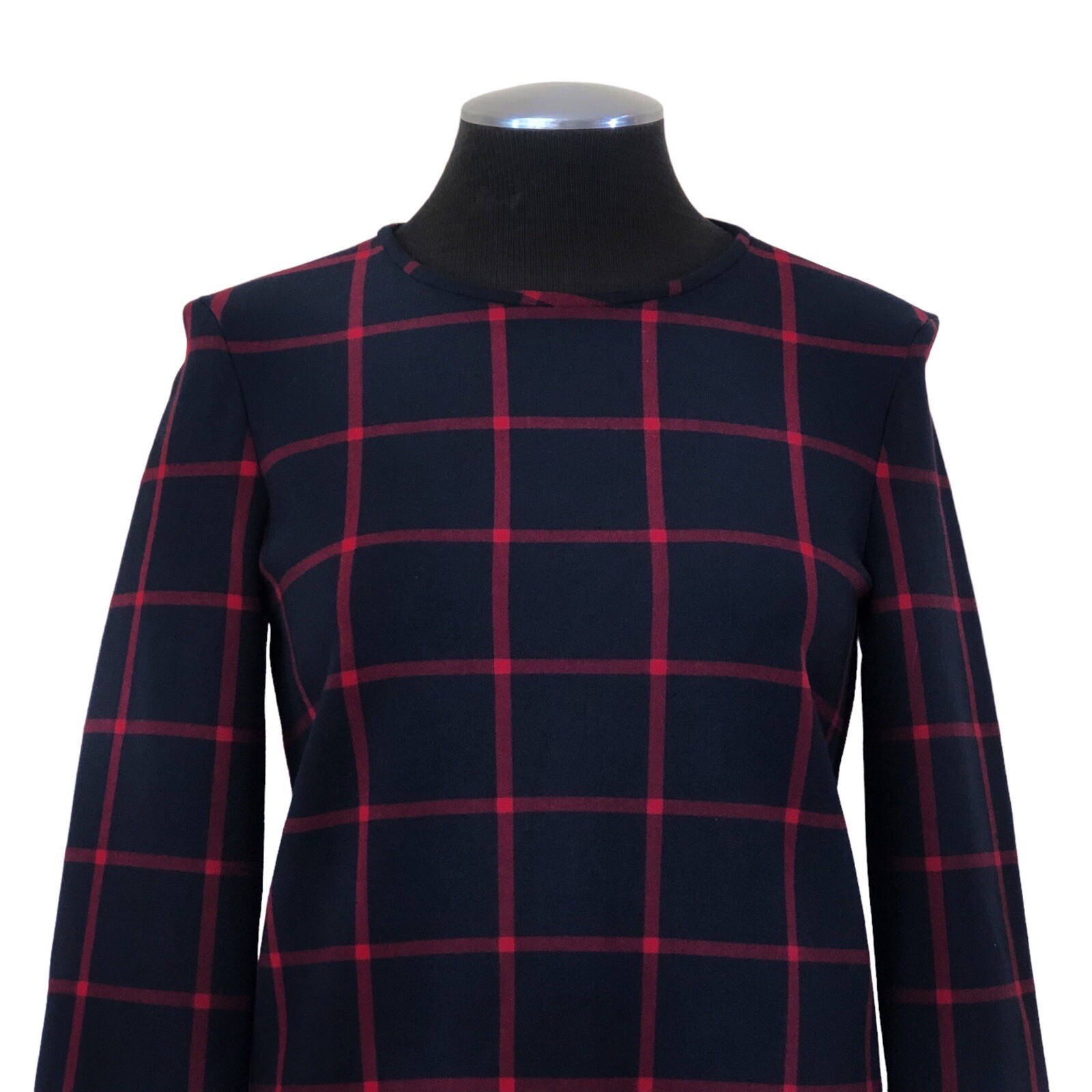 Zara Woman - Navy And Red Checkered Windowpane Top - Small image 3