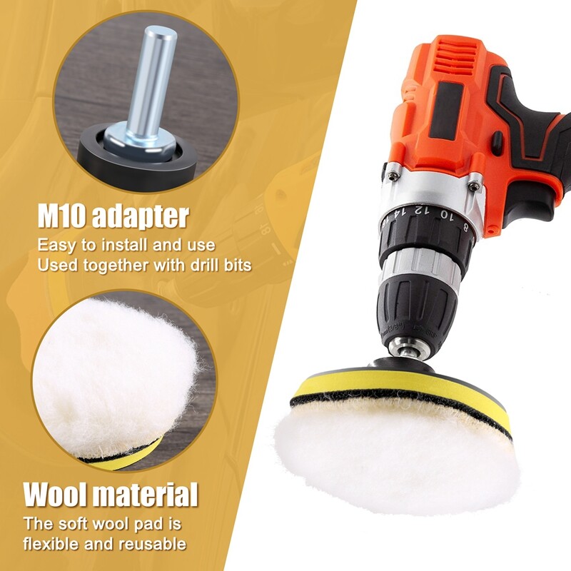 Polishing Buffing Pad Auto Polisseuses et Tampons Wax Set Pack Of 15