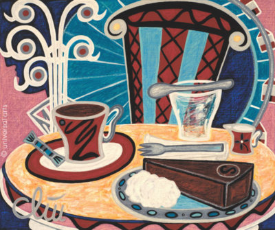 JACQUELINE DITT - Coffee Old Vienna A4 DRUCK n.Gemälde Bild Kaffee Bilder Giclee