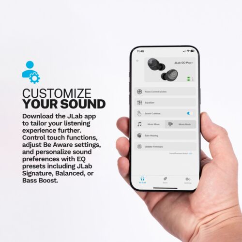 JLab Go POP+ Auriculares Bluetooth Inalámbricos Verdaderos, Auriculares Intrauditivos, Reacondicionados - Imagen 37 de 88