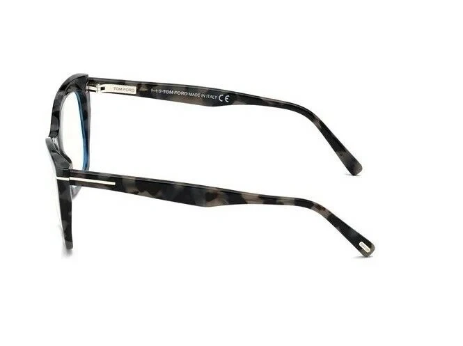 Óculos Tom Ford FT5709B 056 cinza escuro brilhante Havana azul bloco olho de gato - Imagem 4 de 4