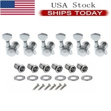 6R Inline Guitar Tuning Pegs Locking Tuner with Key Machine Heads Heavy Duty