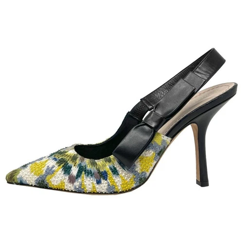 Escarpins à talons Dior Sweet D brodés de perles multicolores bout pointu
