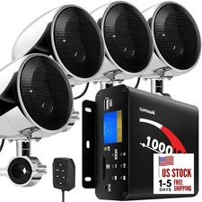 Motorcycle Speakers and Amplifier Audio Sound System, 1000W Bluetooth